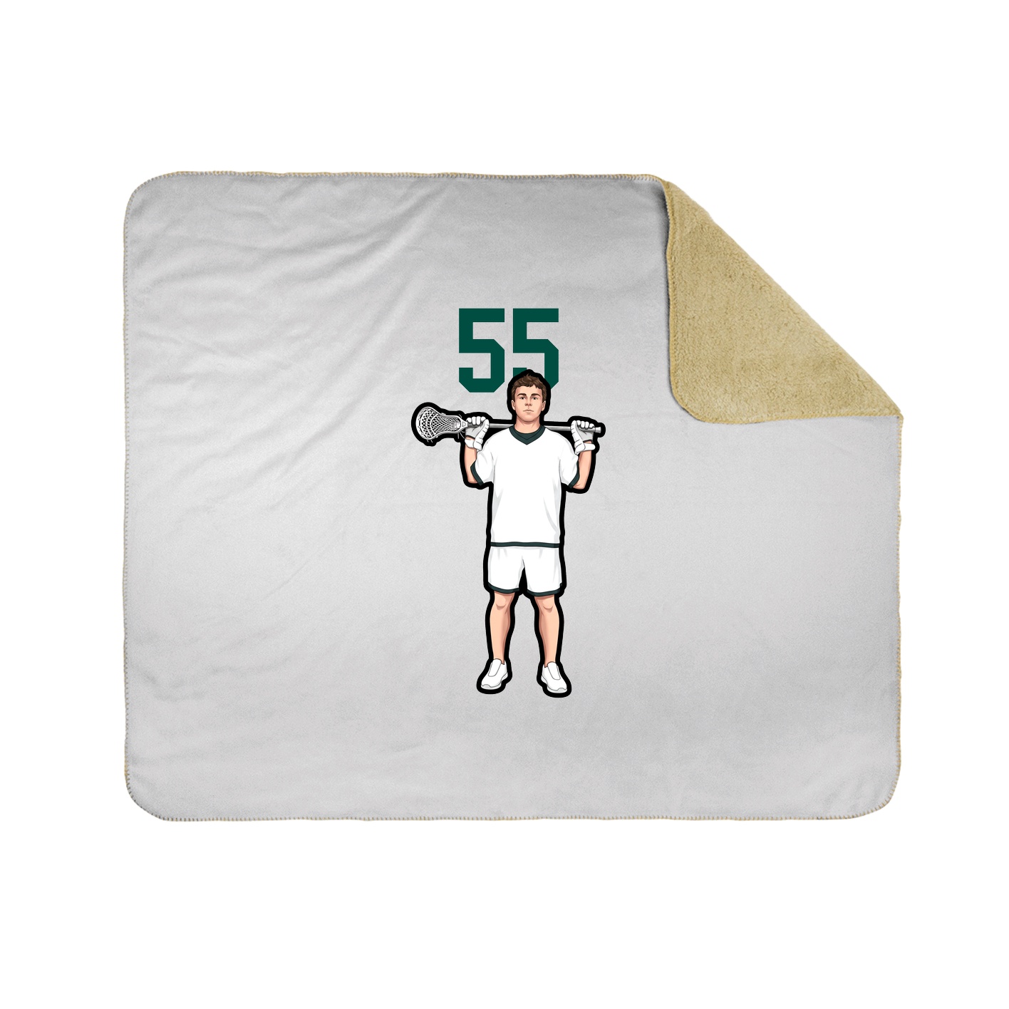 Throw Blanket — Number Top in White