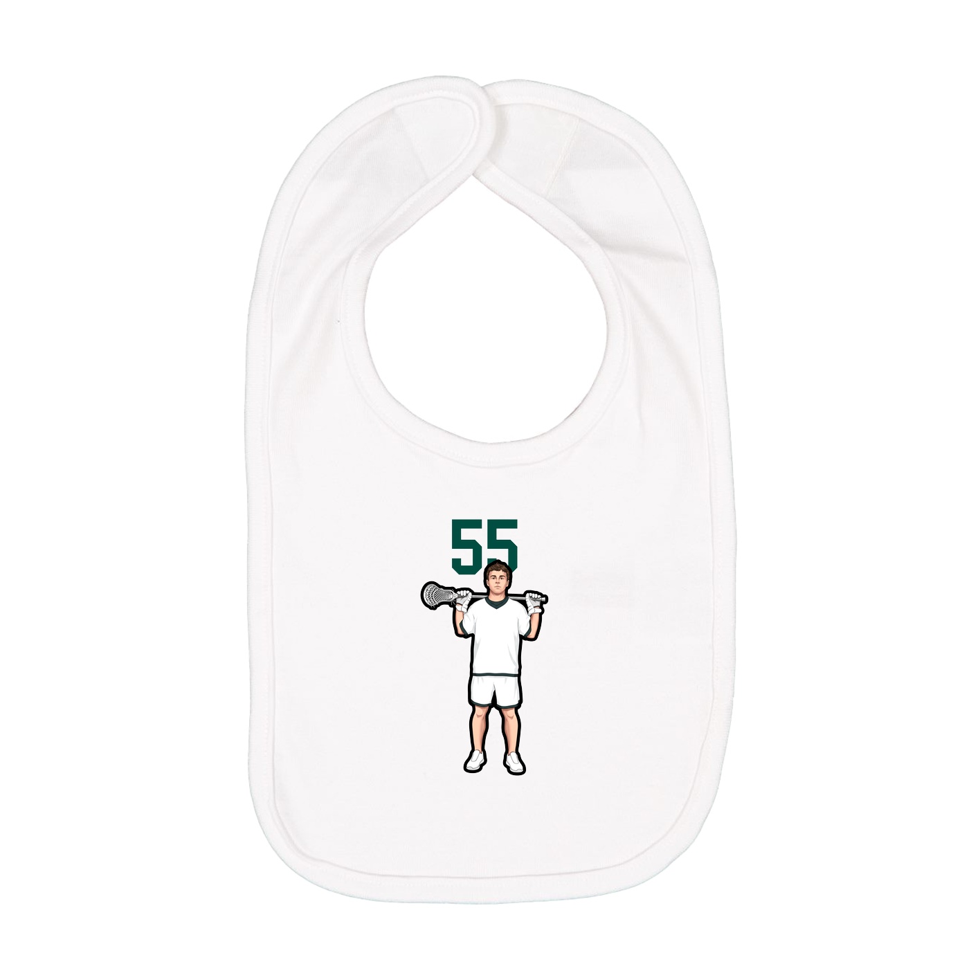 Infant Bib — Number Top in White