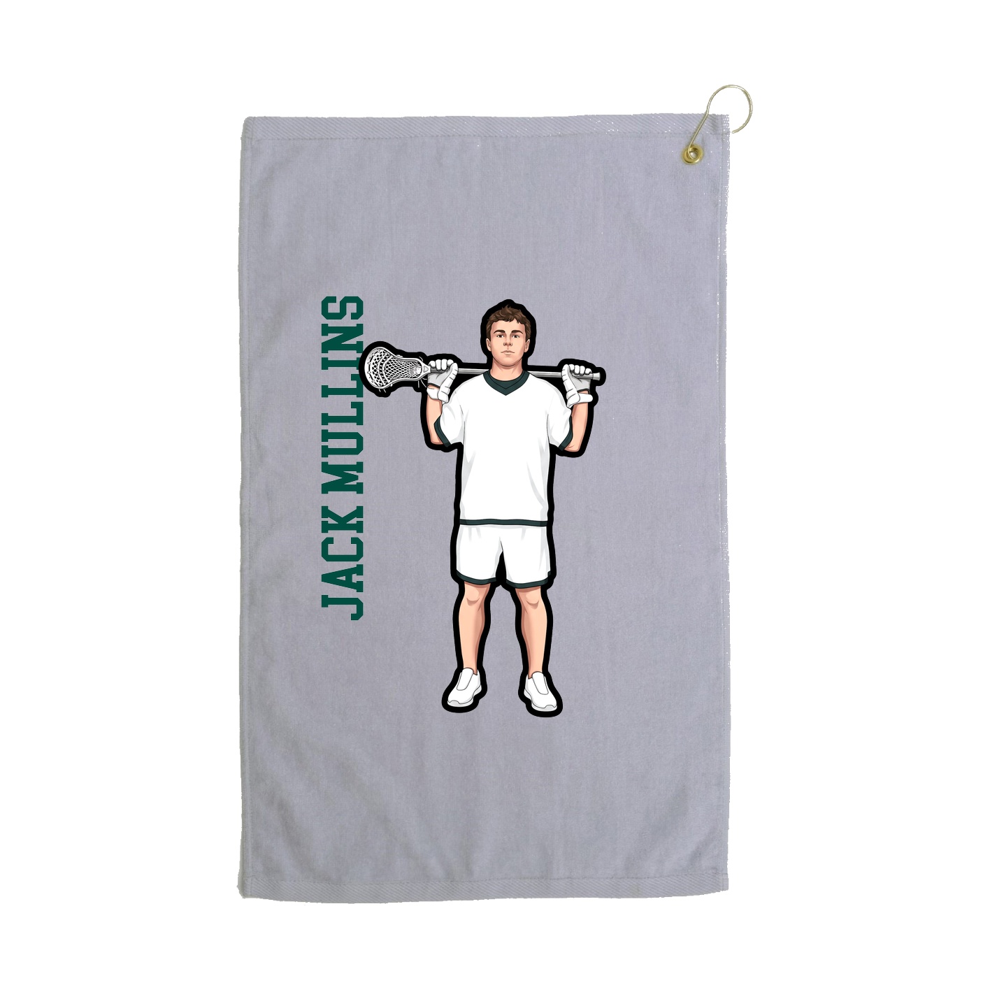 Golf Towel — Name Vertical in Grey