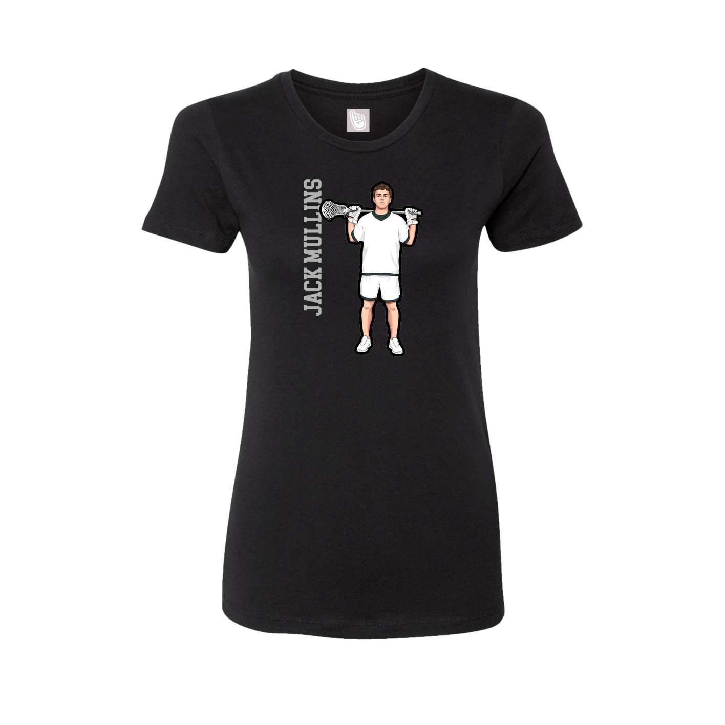 Fitted Women's Tee — Name Vertical in Black