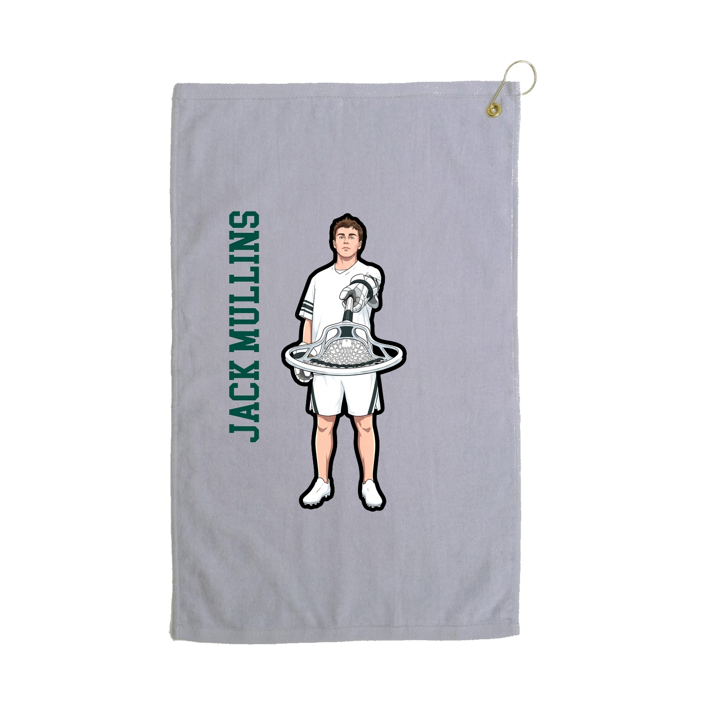 Golf Towel — Name Vertical in Grey