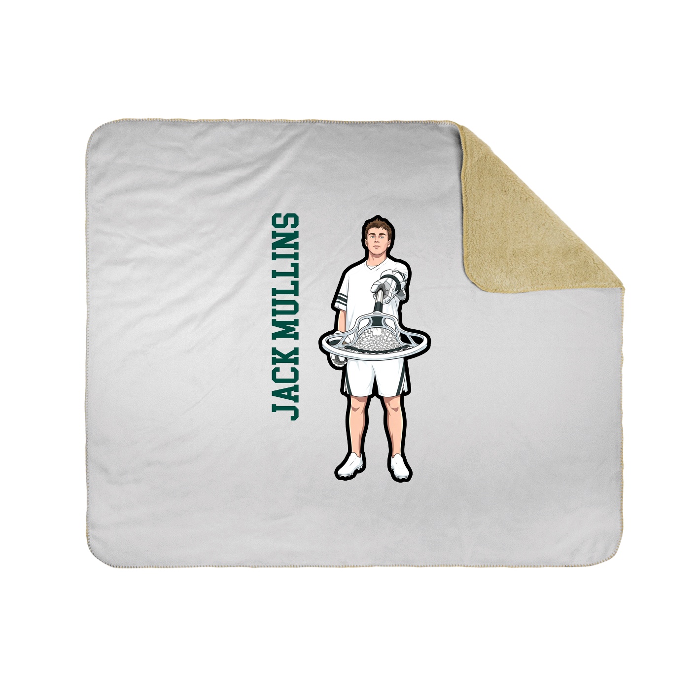 Throw Blanket — Name Vertical in White