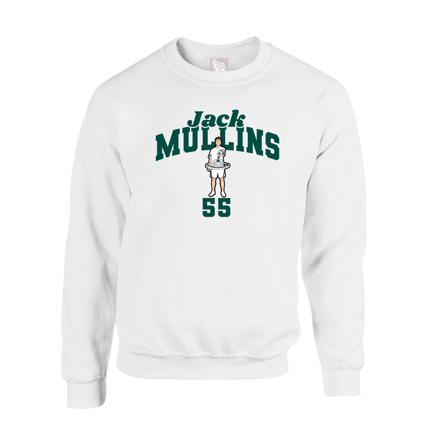 Fleece Crew — Signature Arch in White