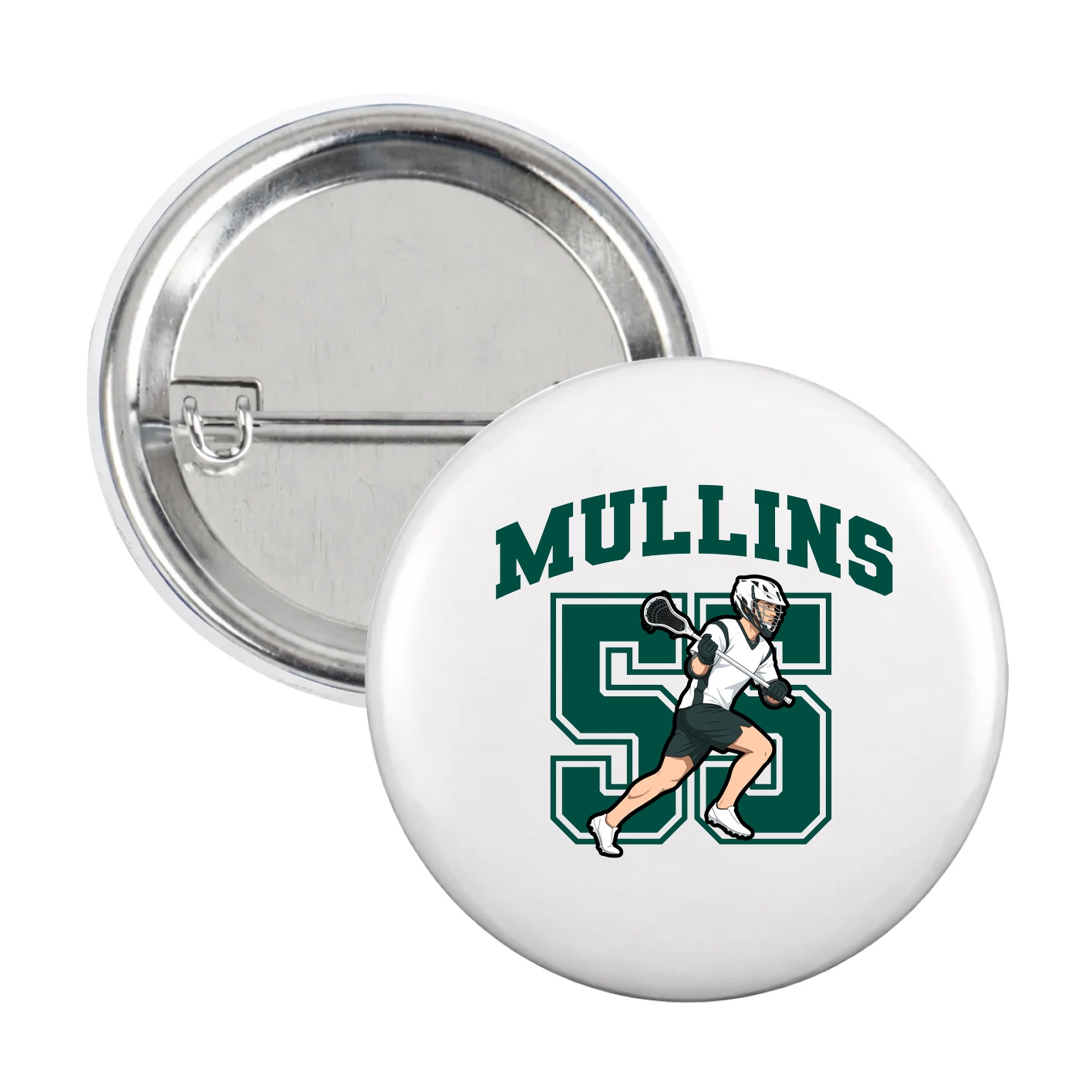Game Day Button — Number in White