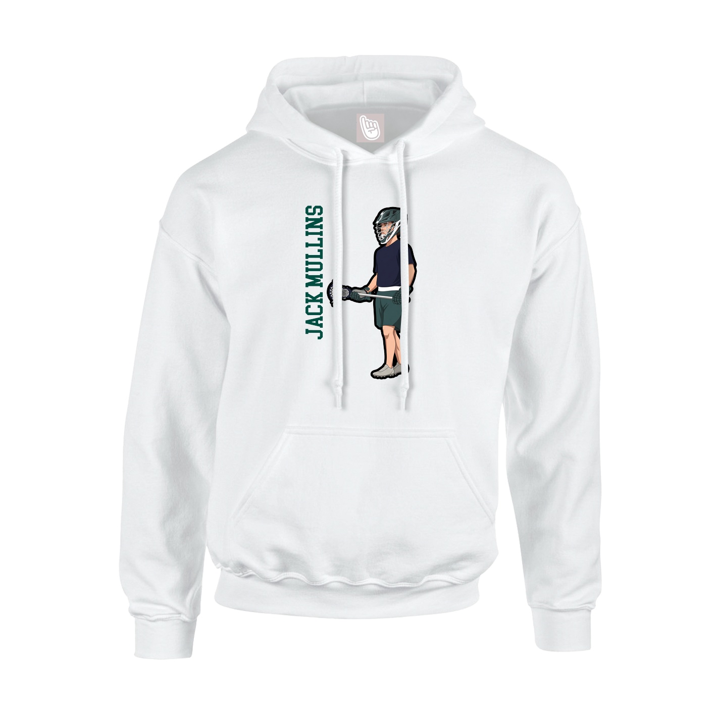 Hoodie — Name Vertical in White