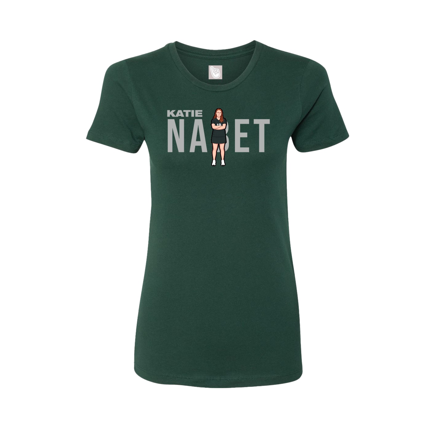 Fitted Women's Tee — Player Name in Green