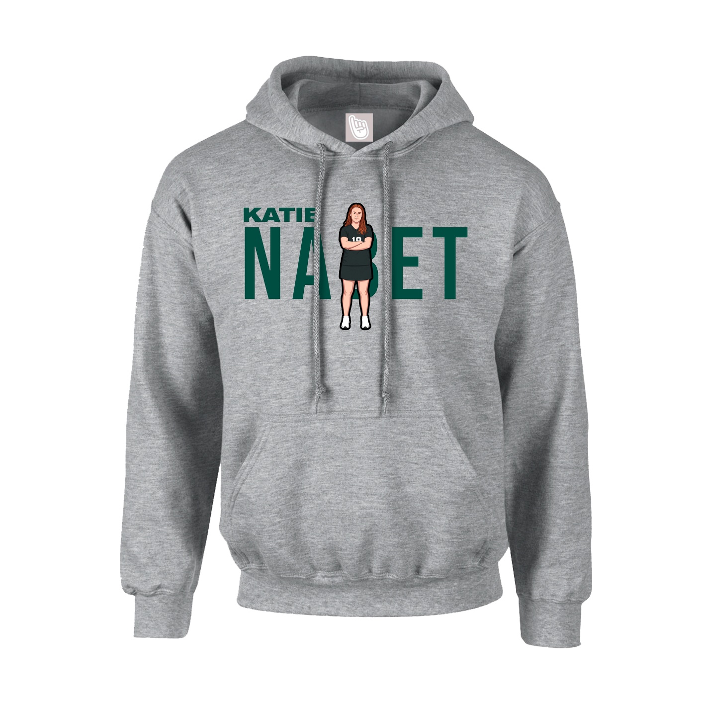 Hoodie — Player Name in Grey