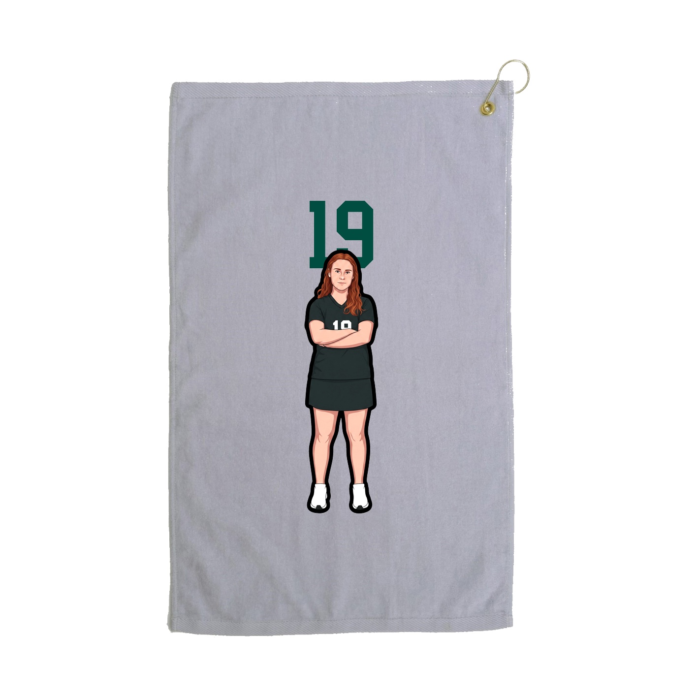 Golf Towel — Number Top in Grey