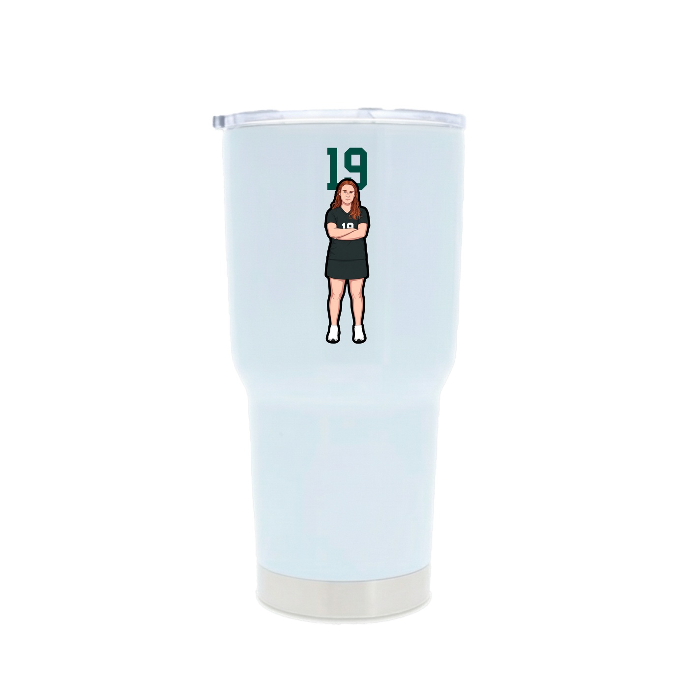 30oz Stainless Steel Tumbler — Number Top in White