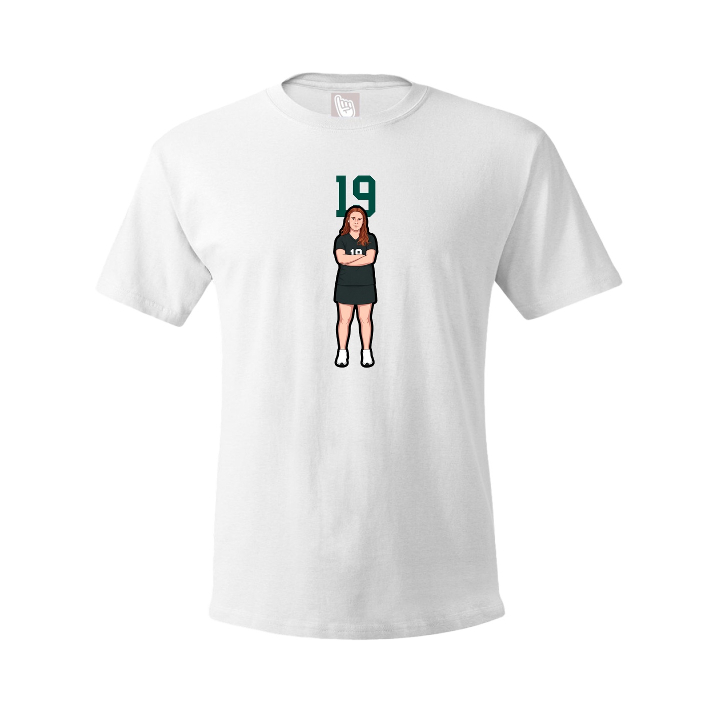 Youth Tee — Number Top in White