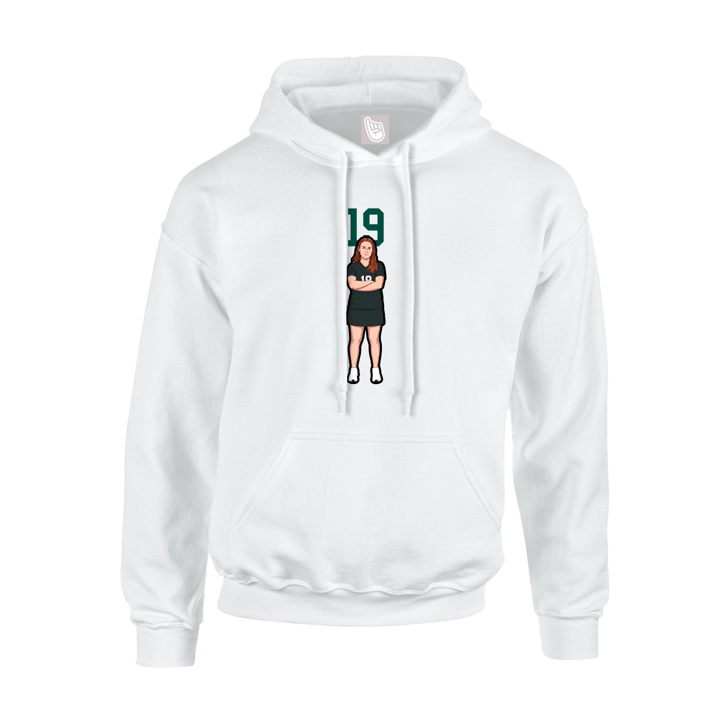 Hoodie — Number Top in White