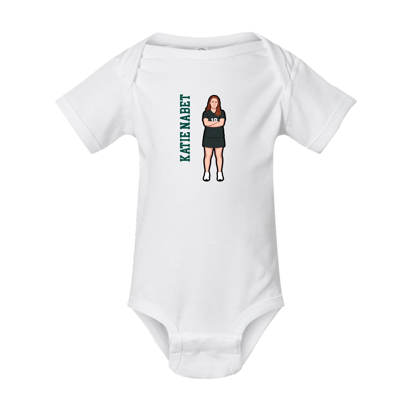 Baby Onesie — Name Vertical in White