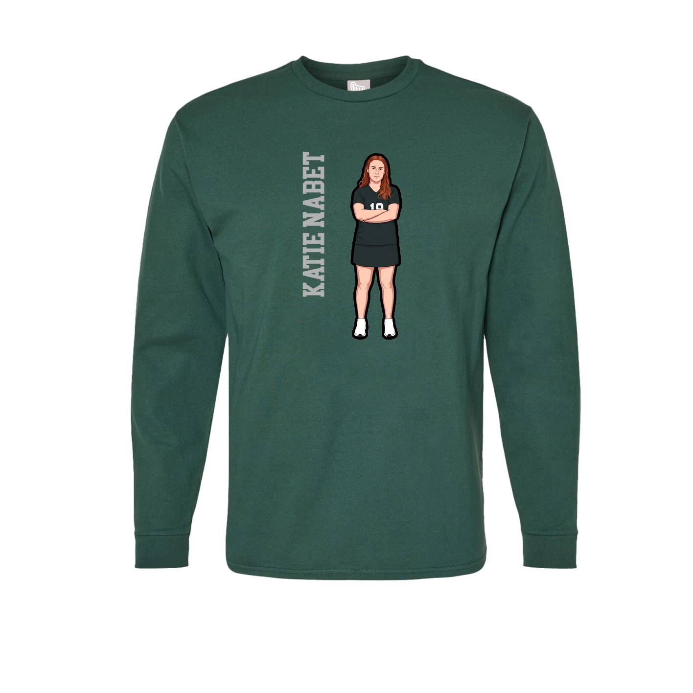 Long Sleeve Tee — Name Vertical in Green
