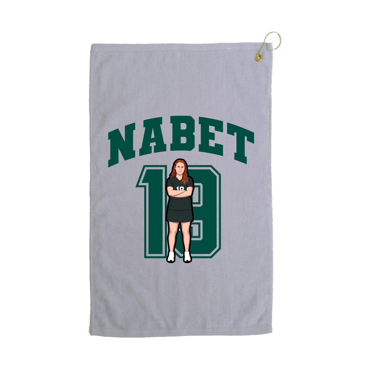 Golf Towel — Number in Grey