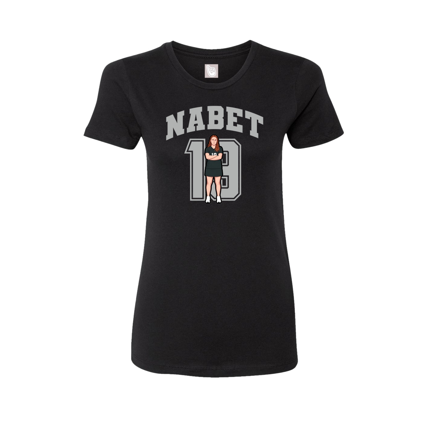 Fitted Women's Tee — Number in Black