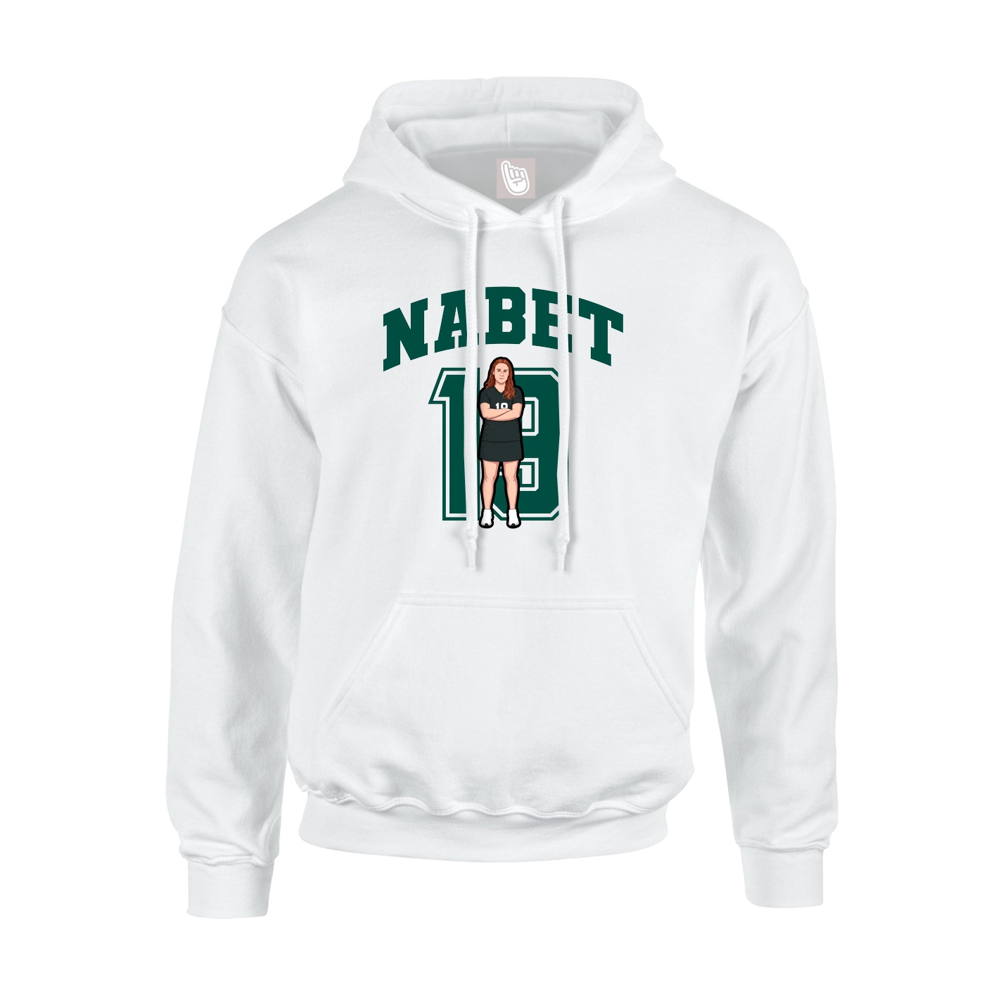 Hoodie — Number in White