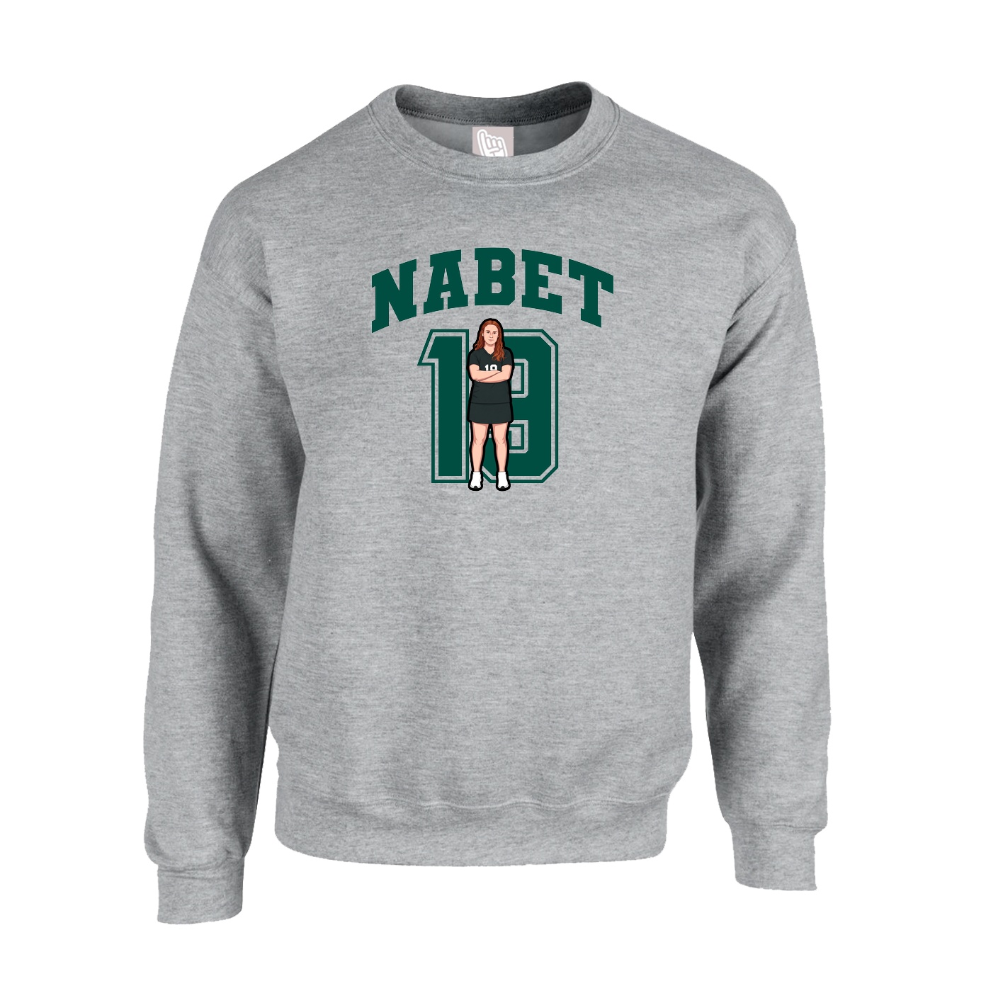 Fleece Crew — Number in Grey