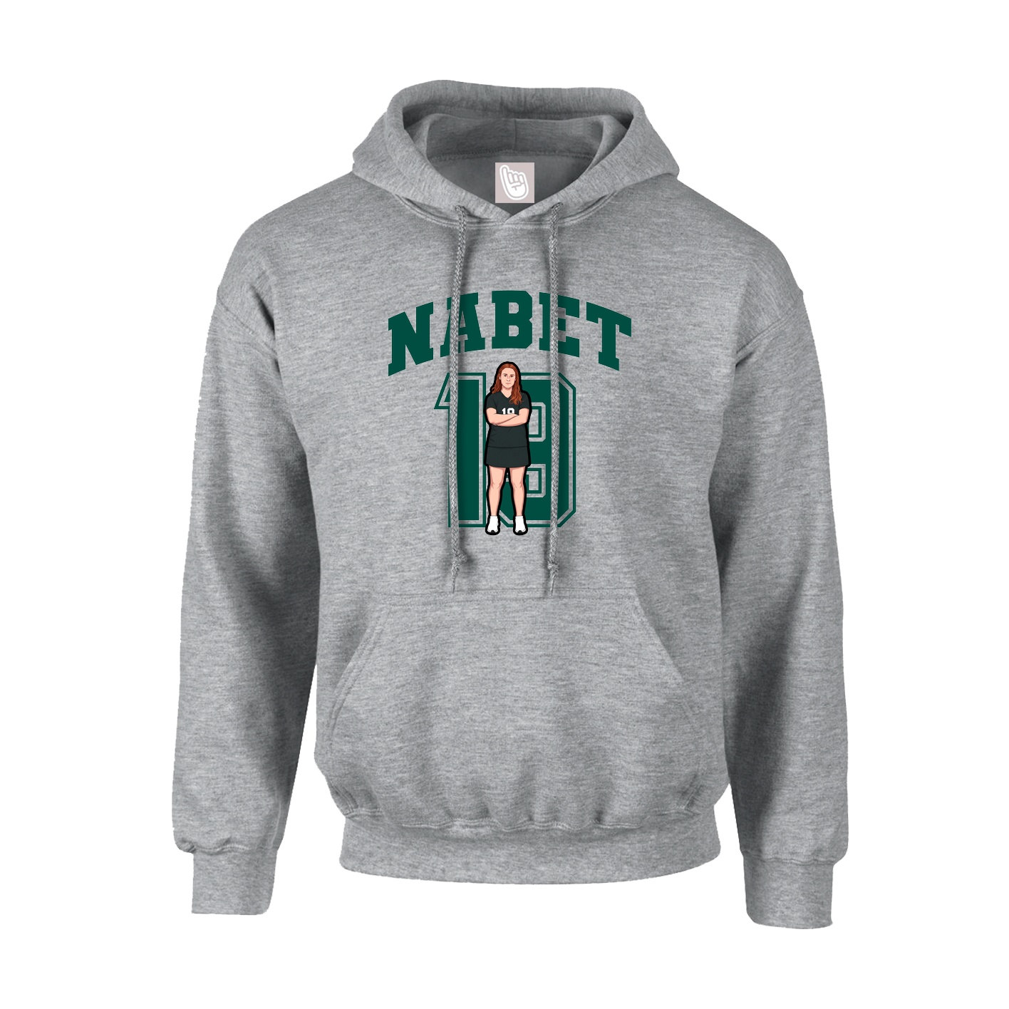 Youth Hoodie — Number in Grey