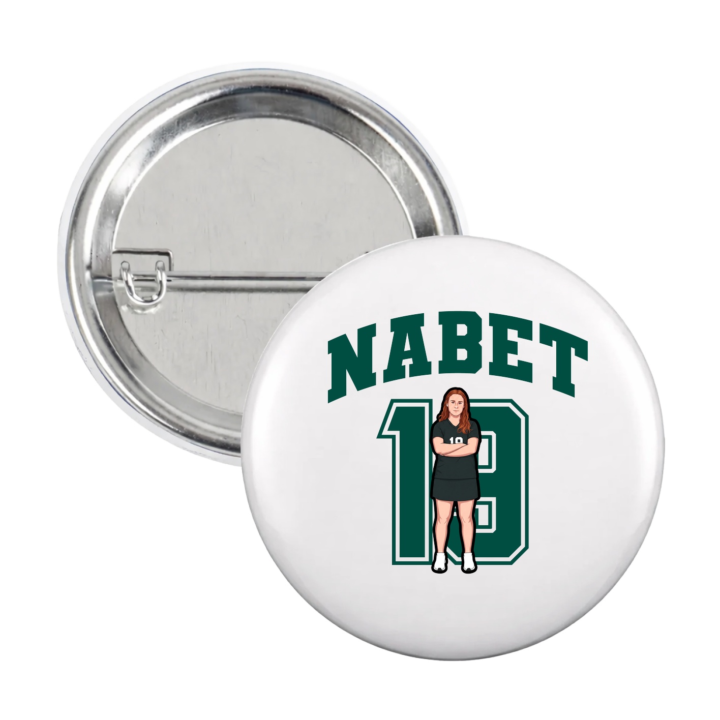 Game Day Button — Number in White