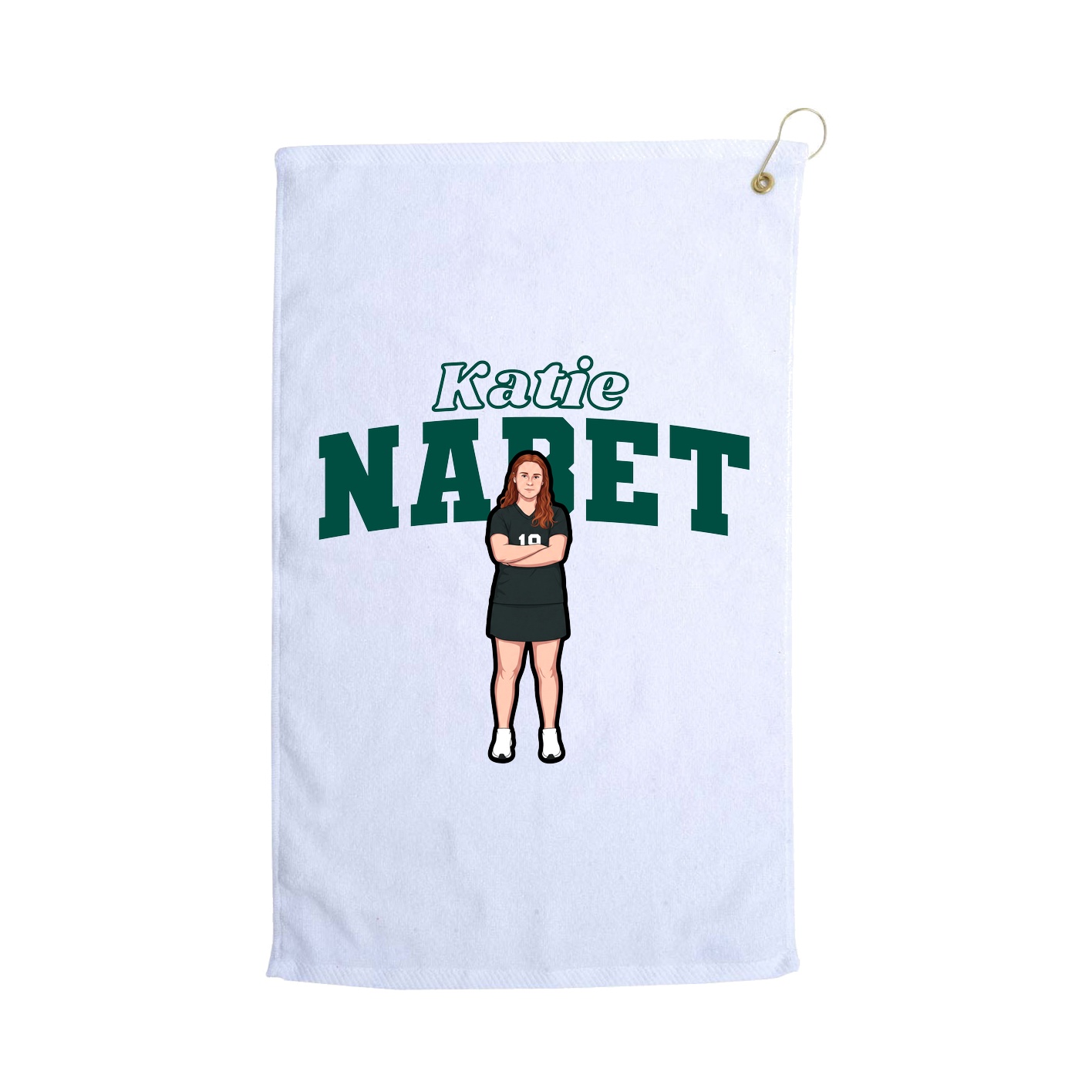 Golf Towel — Name Arch in White