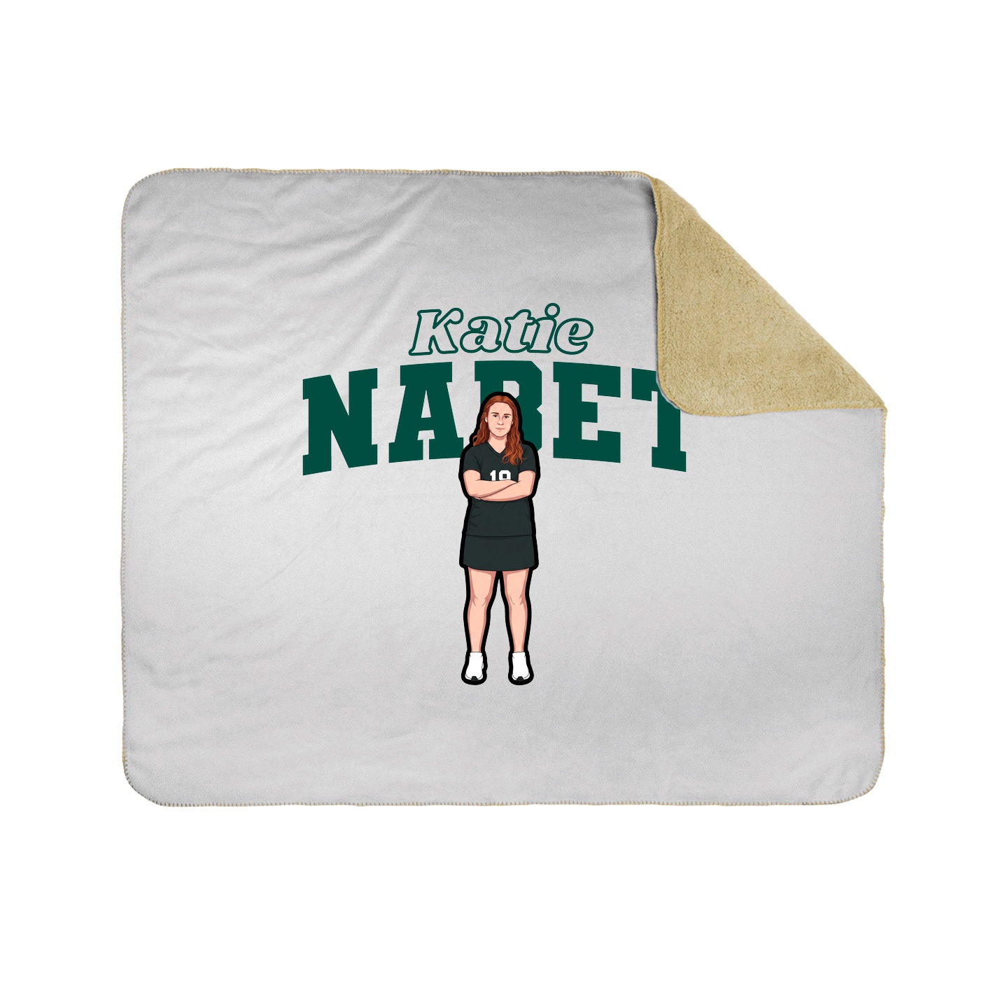 Throw Blanket — Name Arch in White