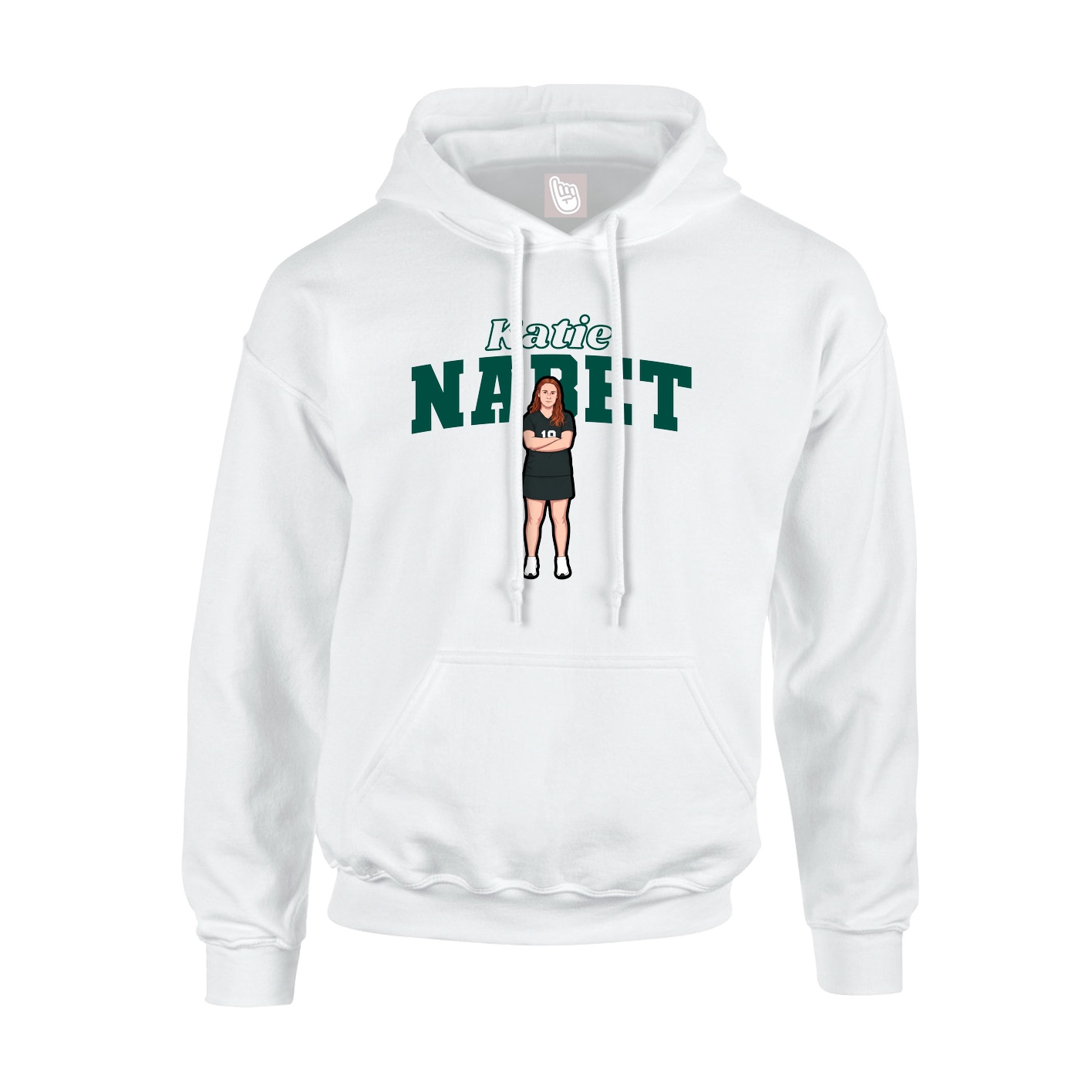 Youth Hoodie — Name Arch in White