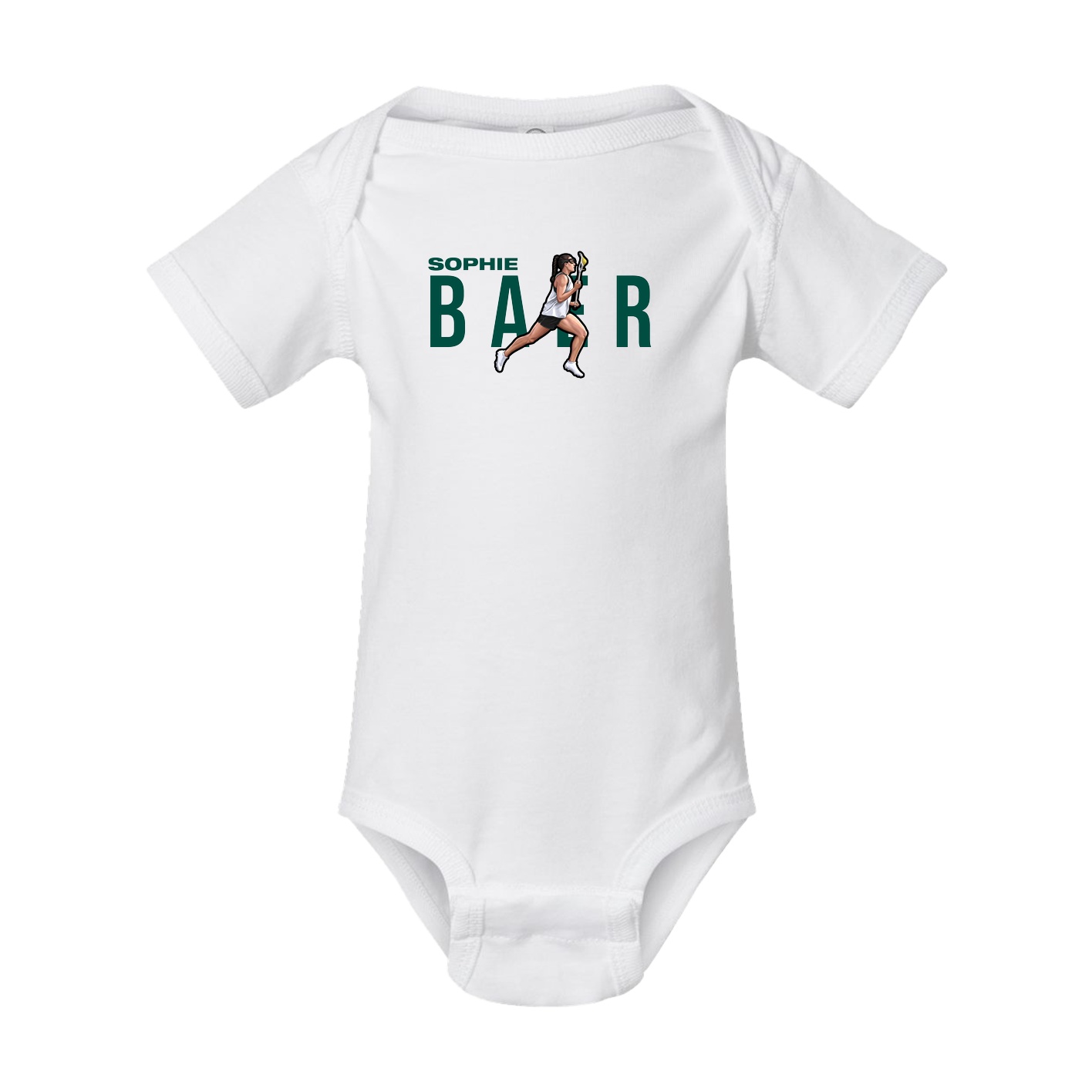 Baby Onesie — Player Name in White