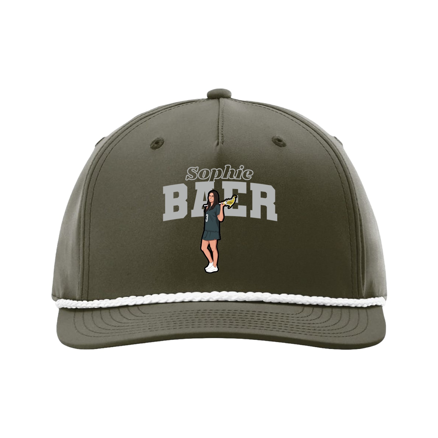 Five-Panel Classic Rope Cap — Name Arch in Green