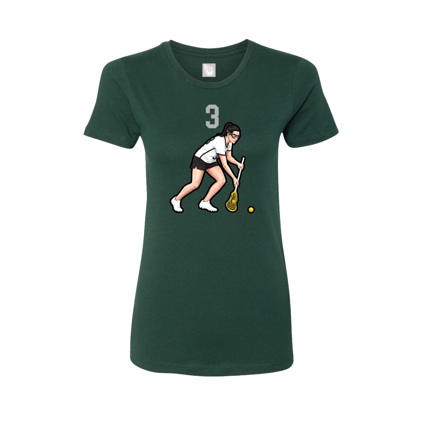 Fitted Women's Tee — Number Top in Green