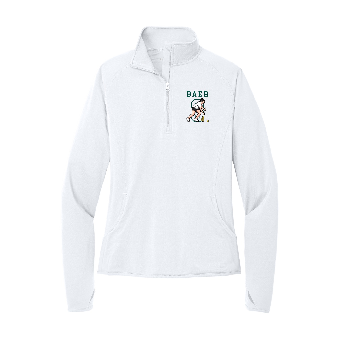 Women's Q-Zip Pullover — Shirsey in White