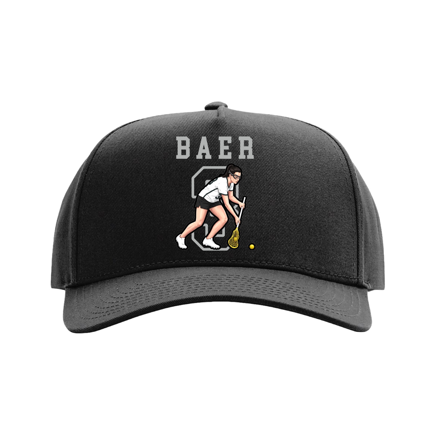 Full Fabric Five-Panel Champ Cap — Shirsey in Black