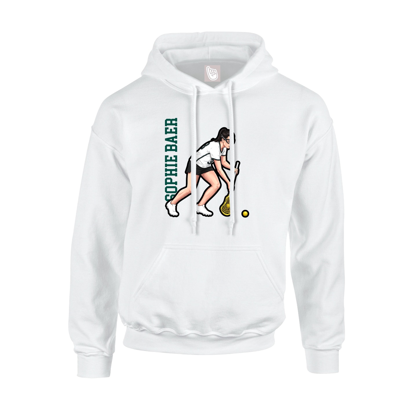Youth Hoodie — Name Vertical in White