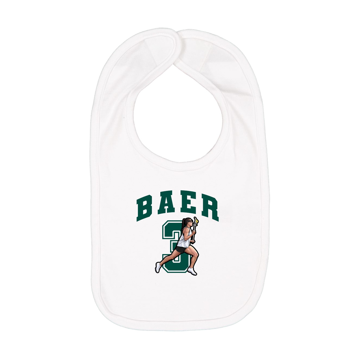 Infant Bib — Number in White