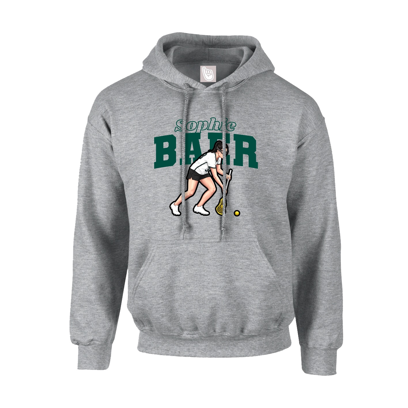 Hoodie — Name Arch in Grey