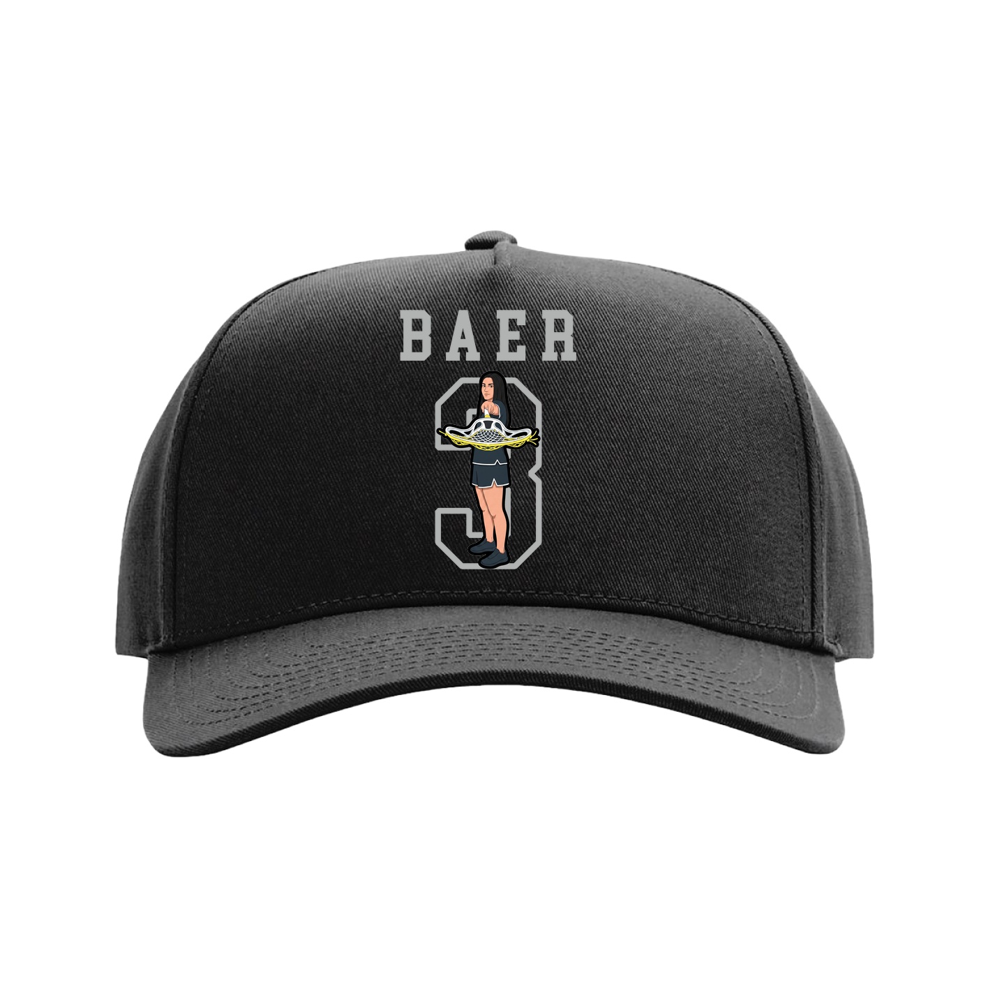 Full Fabric Five-Panel Champ Cap — Shirsey in Black