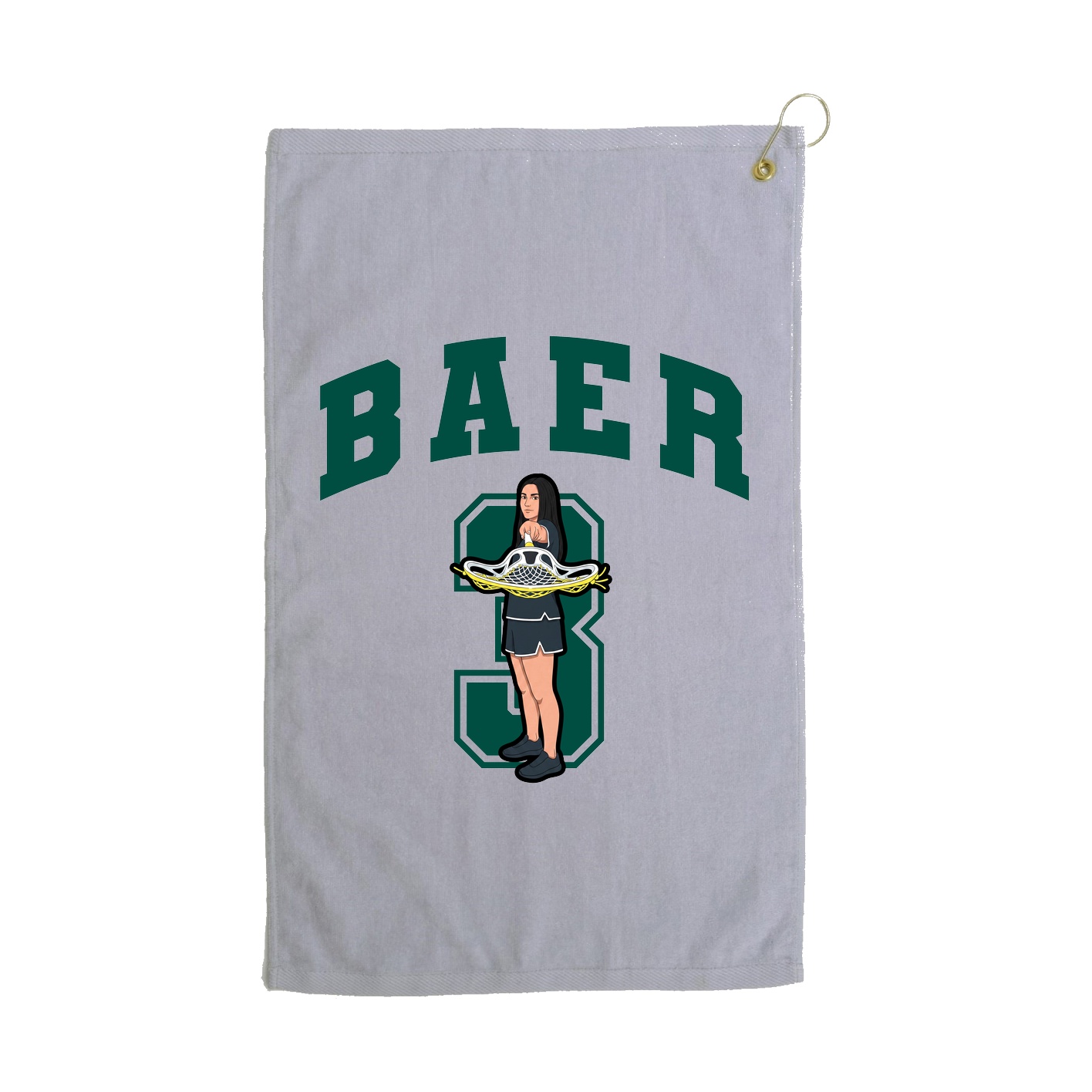 Golf Towel — Number in Grey