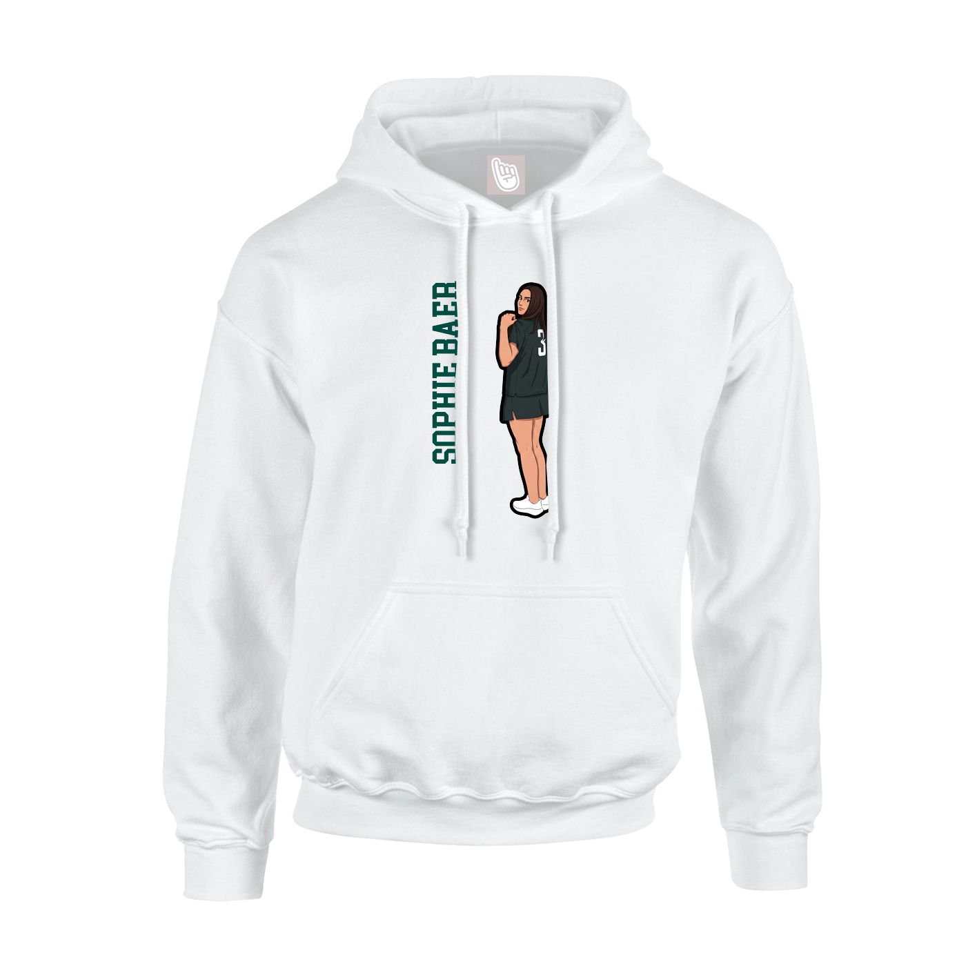 Hoodie — Name Vertical in White