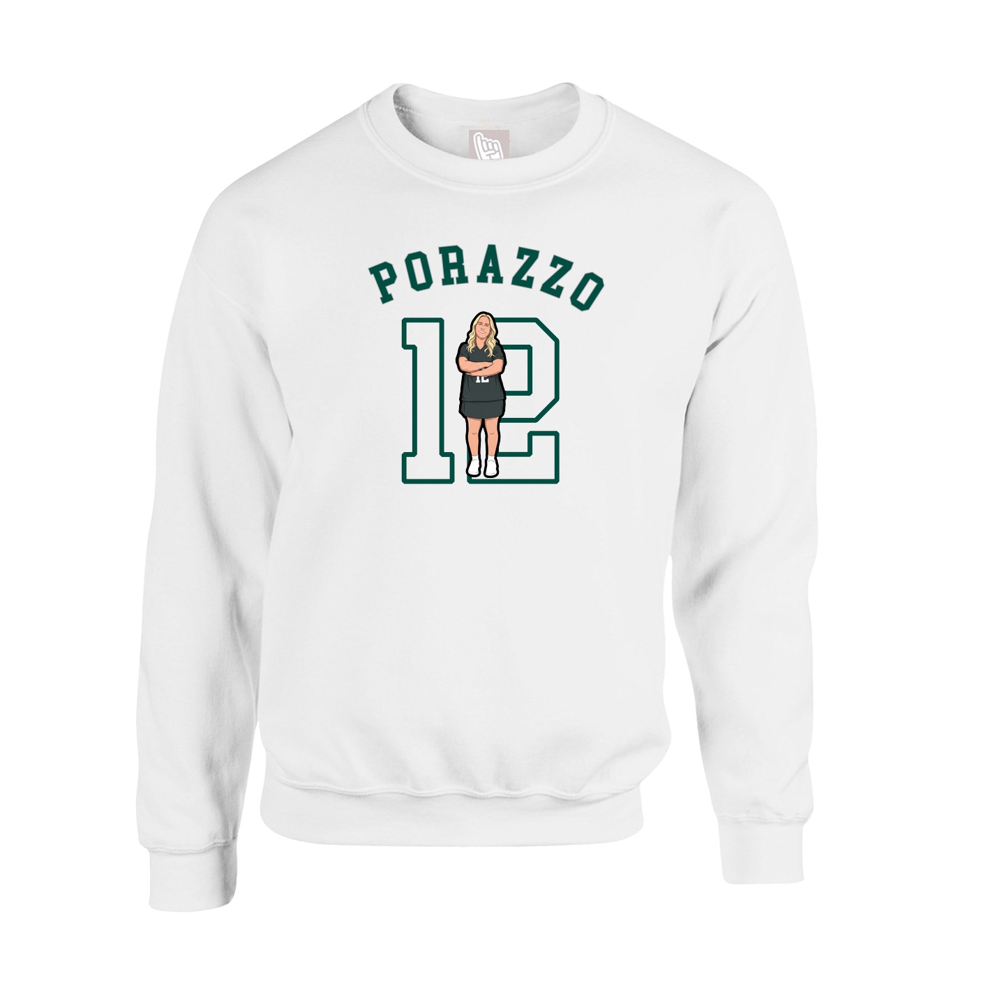 Fleece Crew — Shirsey Arch in White