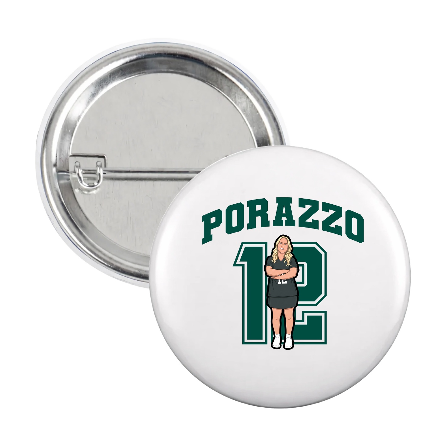 Game Day Button — Number in White