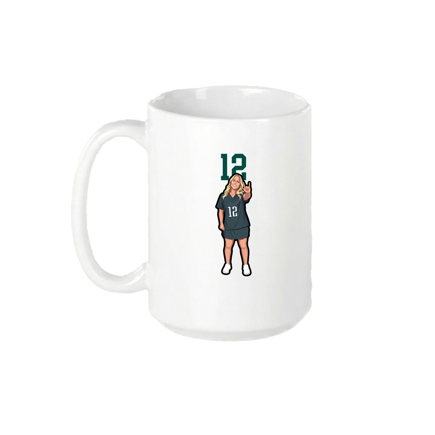 15oz Coffee Mug — Number Top in White