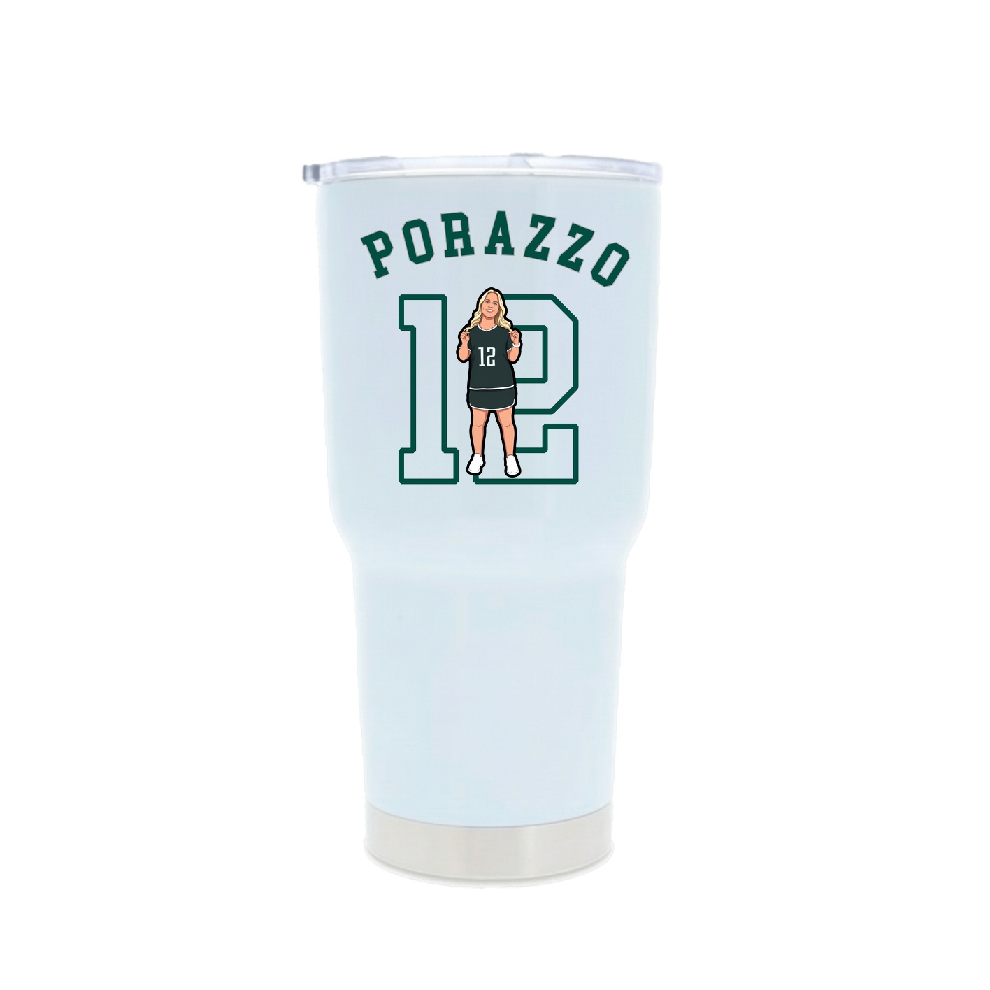 30oz Stainless Steel Tumbler — Shirsey Arch in White
