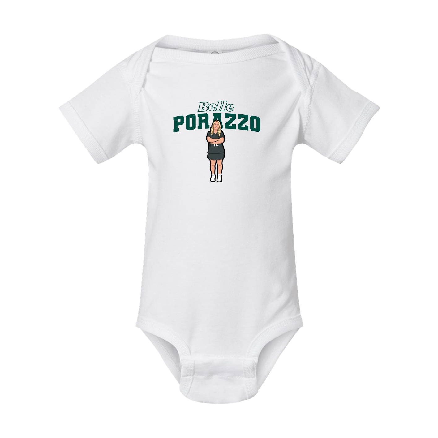 Baby Onesie — Name Arch in White