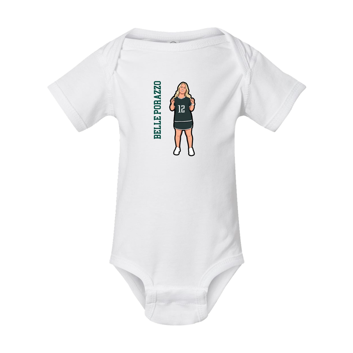 Baby Onesie — Name Vertical in White