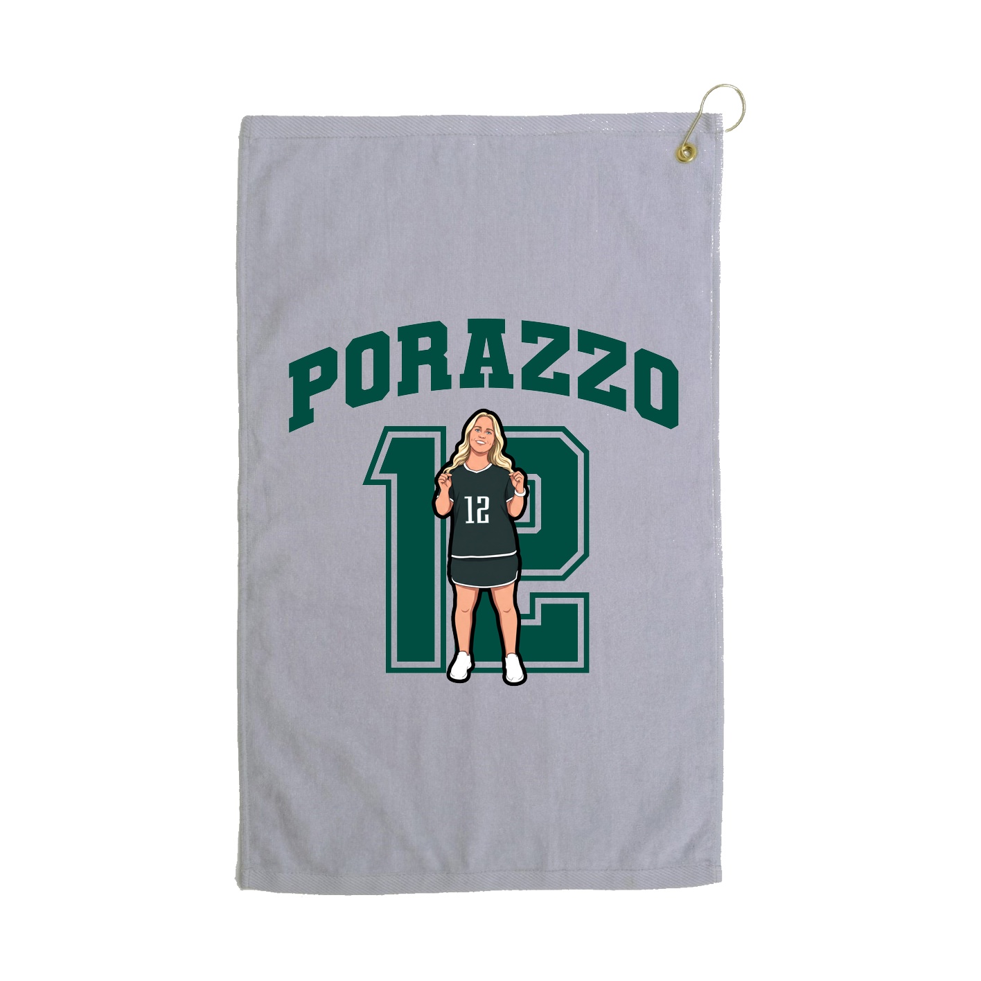 Golf Towel — Number in Grey