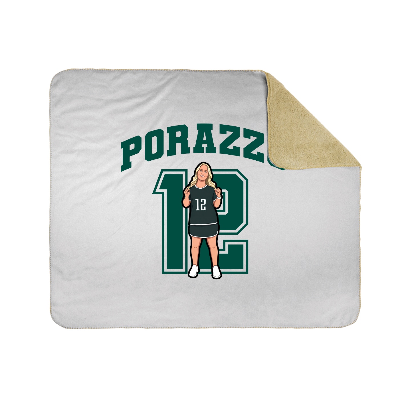 Throw Blanket — Number in White