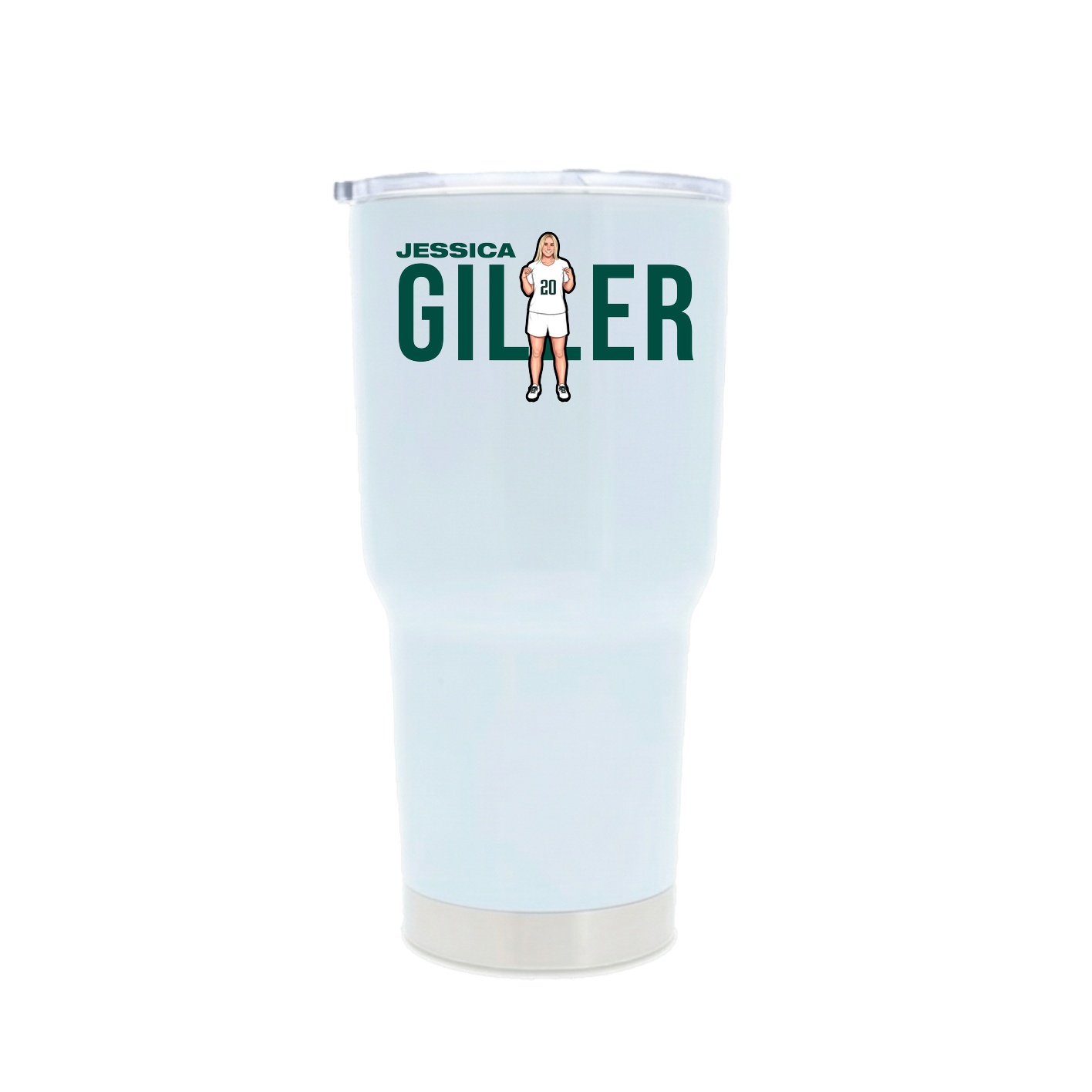 30oz Stainless Steel Tumbler — Player Name in White