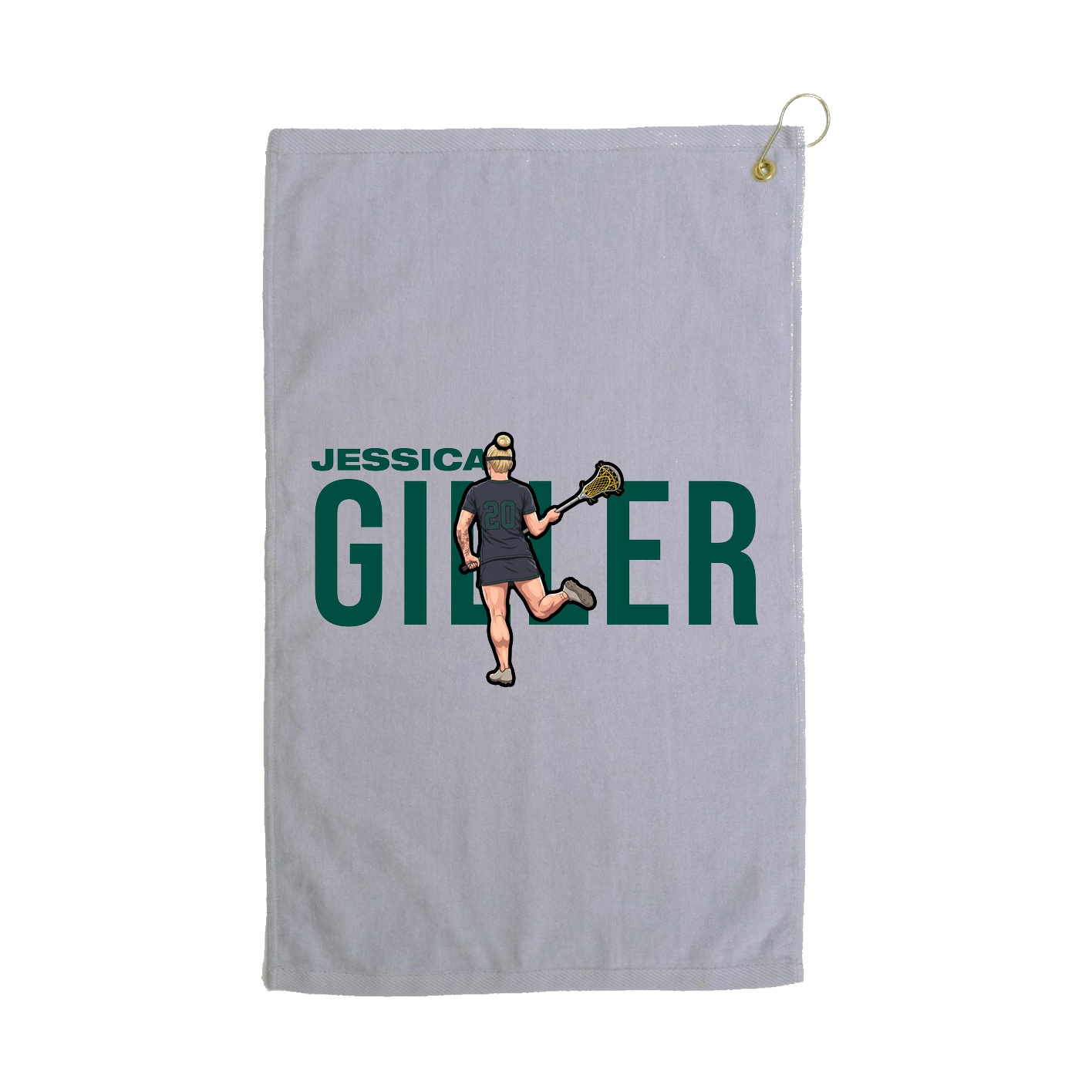 Golf Towel — Player Name in Grey