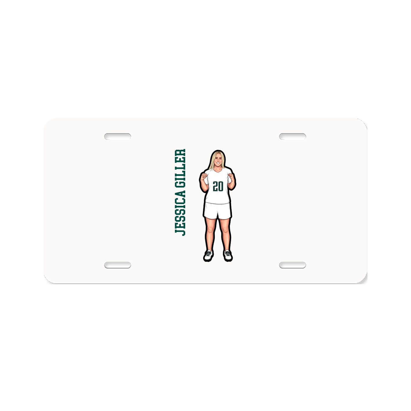 License Plate — Name Vertical in Classic