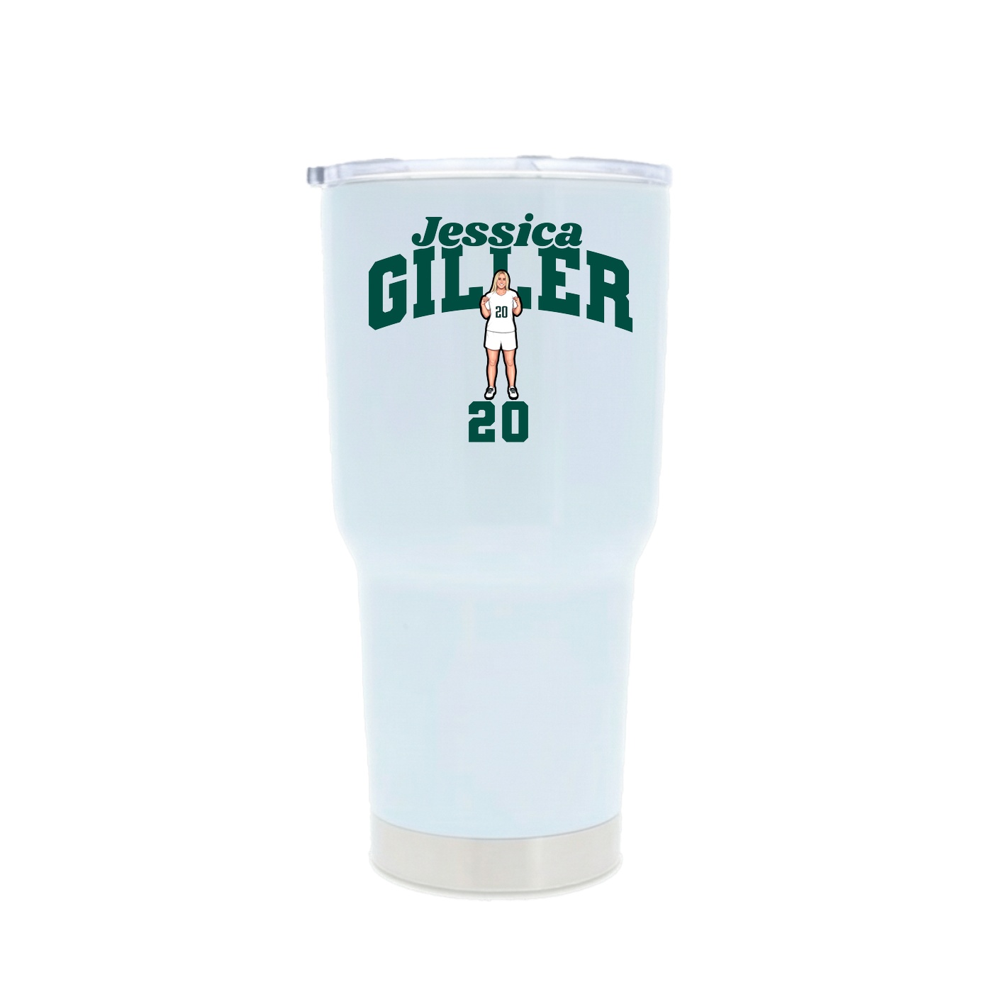 30oz Stainless Steel Tumbler — Signature Arch in White