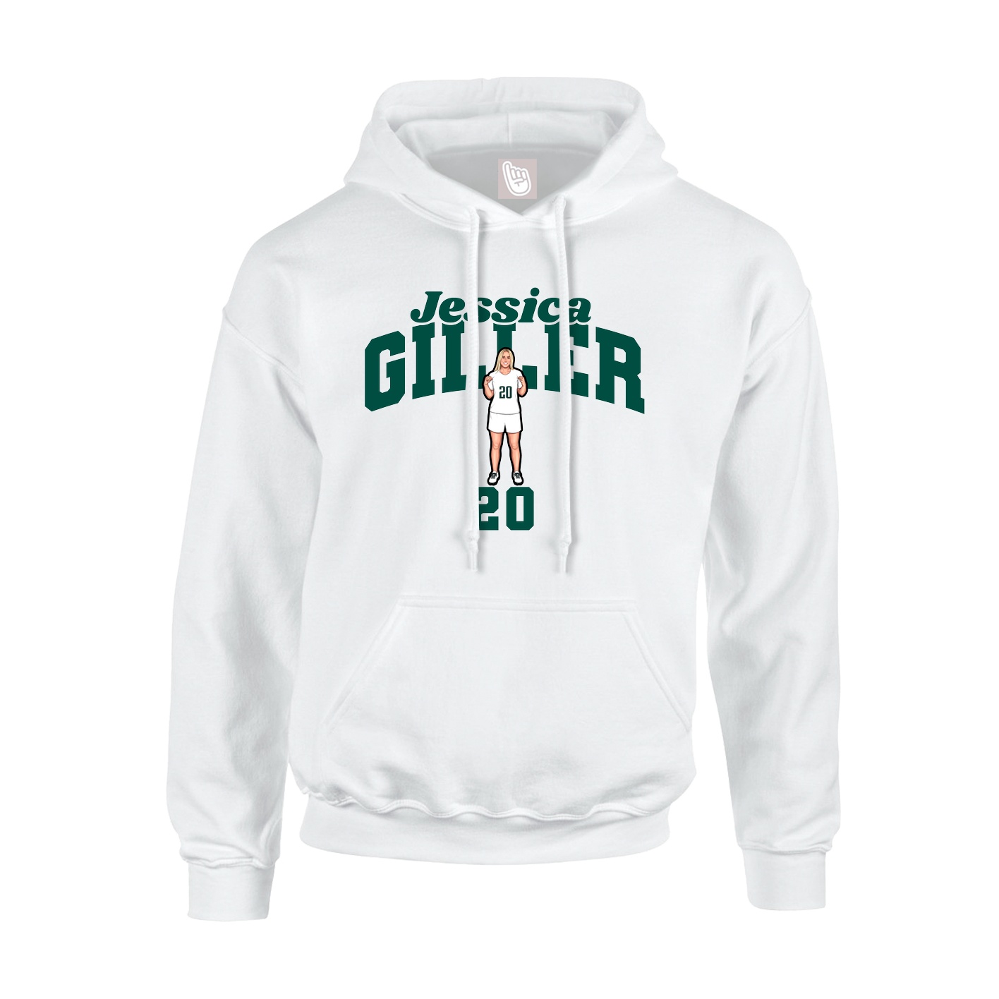 Hoodie — Signature Arch in White